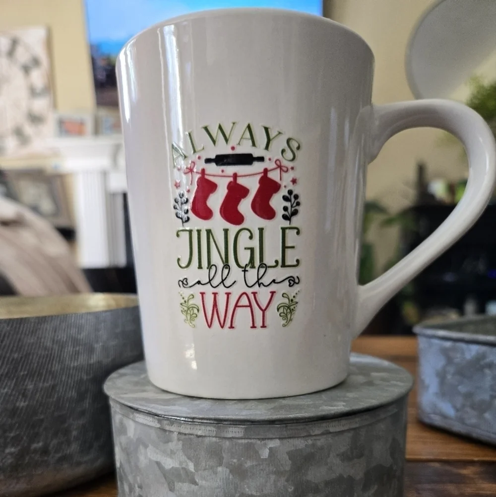 NWT ALWAYS JINGLE ALL THE WAY ceramic Mug.